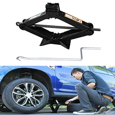 Image of 2 Tonne Scissor Lift Jacks with Speed Crank Handle for Ford Focus, Rust Proof Steel Jack