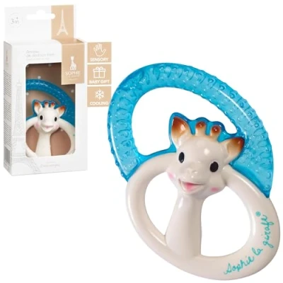 Image of Sophie la Girafe Baby Teething Ring Toy, 100% Natural Rubber Easy to Grip Cooling Ring, Suitable for 3 months+