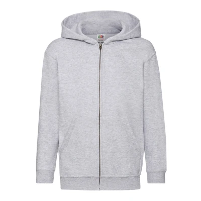 Image of Fruit of the Loom Childrens/Kids Unisex Hooded Sweatshirt Jacket (14 15) (Heather Grey)