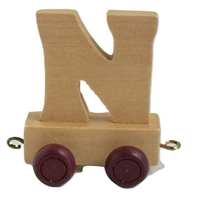 Image of Childrens Personalised Wooden Alphabet Letter Train A Z Name Set All Letters Available (LETTER N)