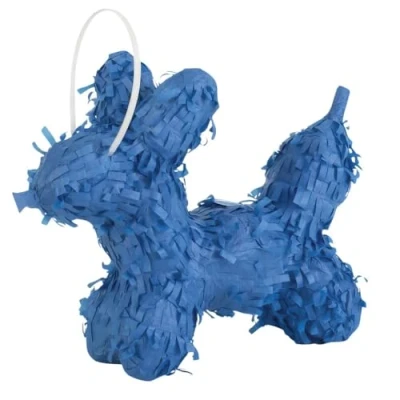 Image of Adorable Blue Mini Balloon Dog Pinata Favor Decoration (21cm x 16cm) Perfect for Parties &amp; Events 1 Pc