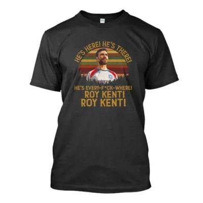 Image of Best Roy Kent He&#039;s Here There Vintage T Shirt Size S 2XL BlackX Large