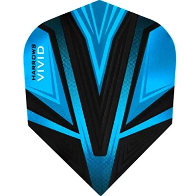Image of Harrows Vivid Dart Flights 100 Micron Standard Shape Aqua 5 Sets (5 Flights)