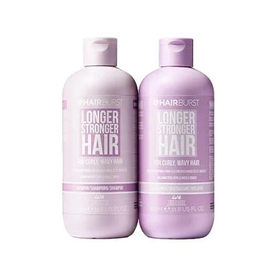 Image of Hair BURST Wavy &amp; Curly Shampoo and Conditioner Set Sulfate, SLS, Paraben Free, CGM Approved Nourishing Amino Acids, Almond Extract Cherry Oil Curl Enhancing, Frizz Control Moisturising
