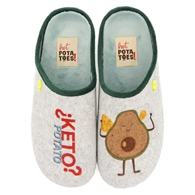 Image of HOT POTATOES Women&#039;s Donard Slipper, Grey, 4 UK
