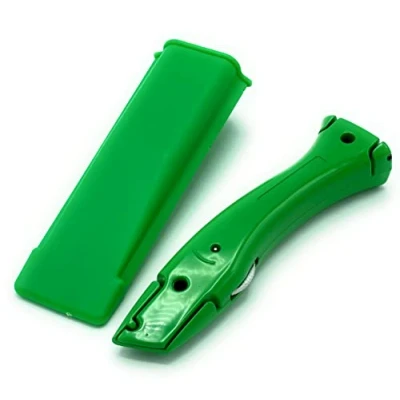 Image of TradeUnderlay Green Knife Carpet Fitter Economy Tool with Holster