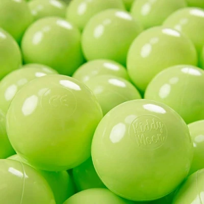Image of KiddyMoon 50 ∅ 7Cm/2.75In Soft Plastic Play Balls For Children Colourful Certified Made In EU, Light Green