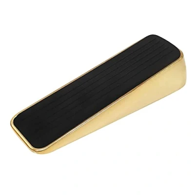 Image of Select Hardware 03313 Decorative Rubber Brass Stop, Wedge, Anti Slip Door Holder