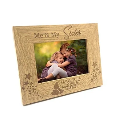 Image of ukgiftstoreonline Me and My Sister Love You To The Moon Photo Frame Gift (4 x 6 Inch)