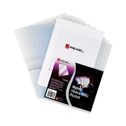 Image of Rexel Nyrex Pocket Heavy duty A4 Clear 11031 Pack 25