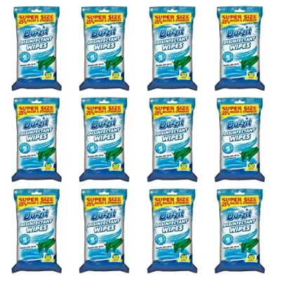 Image of 12 x Duzzit Pack Of 50 Disinfectant Wipes Kills 99.9% Germs