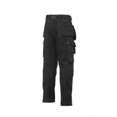 Image of Snickers Floorlayer Holster Pockets Trousers, Rip Stop Black/Black Waist 39&quot; Inside leg 32&quot;