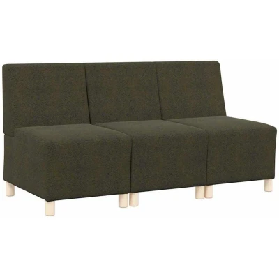 Image of vidaXL Sofa Chair with Pillow 3 pcs Green 55 cm Faux suede leather