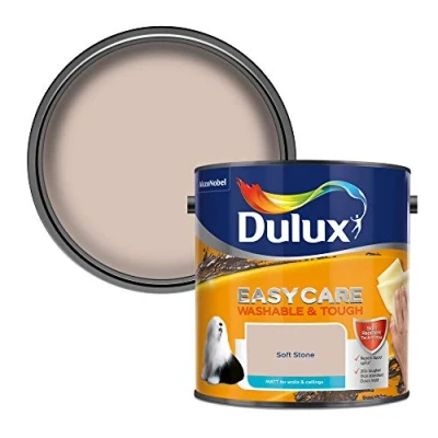 Image of Dulux Easycare Washable &amp; Tough Matt Emulsion Paint For Walls And Ceilings Soft Stone 2.5 Litres
