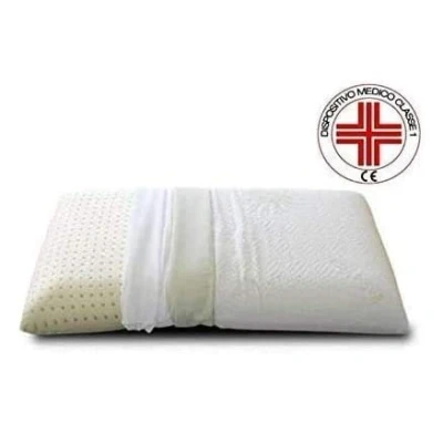 Image of Evergreenweb Latex Neck Pillow, 40 x 70 cm, H 12 Medical Device Foam Model with Double Removable Fabric Lining, Aloe Vera and 100% Cotton, Orthopaedic Pillow for Pain