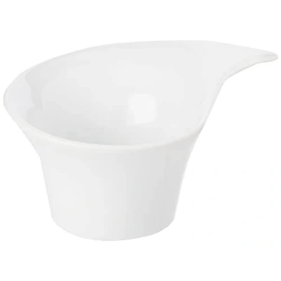Image of Viejo Valle BOW 0001 Moonlight Swirl Ramekin Set of 6 White Porcelain Sauce Pots and Dip Dishes, 1.7oz / 50ml