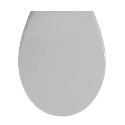 Image of WENKO Toilet seat Samos in light grey, Duroplast, 37.5 x 44.5 10 cm