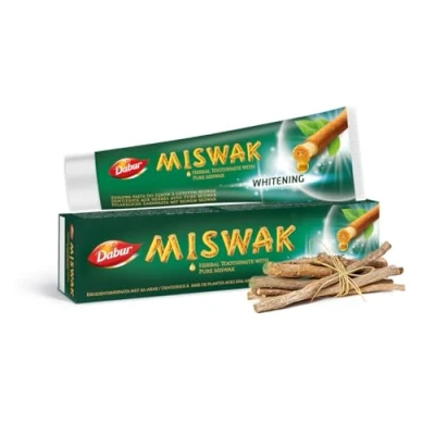 Image of Dabur Miswak Herbal Whitening Toothpaste 100g for Strong Teeth &amp; Brighter Smiles Natural Oral Care Enriched with Pure Extract