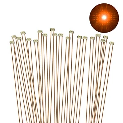 Image of Evemodel C0402OR 20pcs Pre soldered micro 0.1mm Copper Wired ORANGE SMD Led 0402
