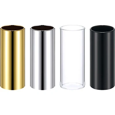 Image of 4 Pieces Glass Slide and Brass in Box for Guitar, Bass, Medium (6 cm)