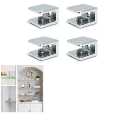 Image of Glass Shelf Bracket Clamp Holder Adjustable Clip for 6 10mm Thickness 4pcs