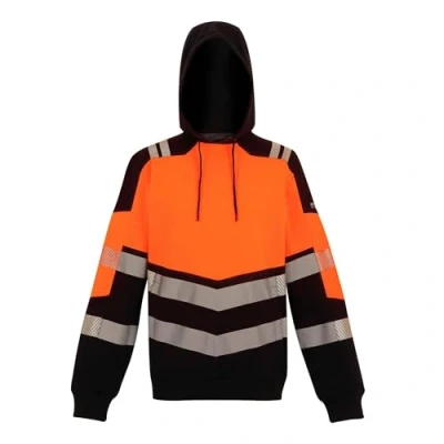 Image of Regatta Professional Men&#039;s Classic Hi Vis X Pro Hoodie Class 2 Black Orange, Size: XL