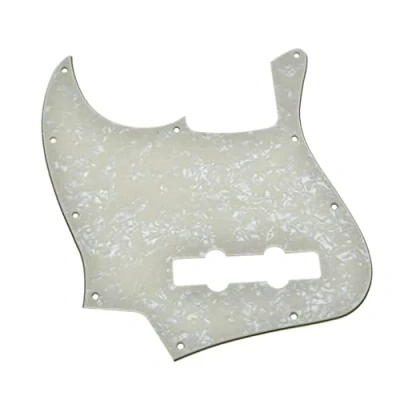 Image of KAISH Lefty 4 String J Bass Style Pickguard Left Handed Pick Guard Scrach Plate for USA/Mexico Jazz Aged Pearl