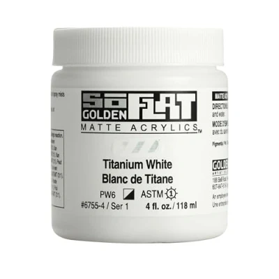 Image of Golden SoFlat Matte Acrylic Paint, 4oz jar, Titanium White (6755 4)