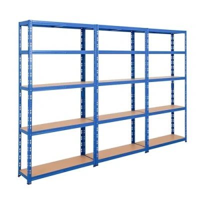 Image of BiGDUG Heavy Duty Garage Shelving Unit 3 Bay 179x90x30 cm 200kg UDL Per Shelf (1000kg Bay) 3x Blue Storage Shelves 5 Tier Shed