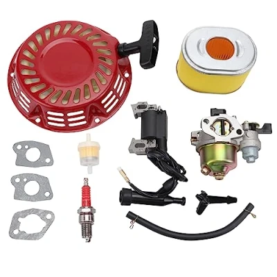Image of WOOSTAR Carburetor with Ignition Coil Recoil Pull Starter Kit Replacement for GX140 GX160 GX168 GX200 5.5hp 6.5hp Engine Part