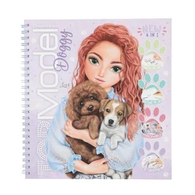 Image of Depesche TOPModel 13218 Create Your Doggy Colouring Book with 40 Pages for Designing Dogs Motifs Includes 5 Sticker Sheets Multi Coloured