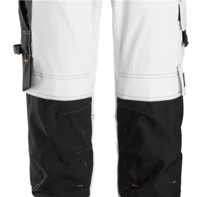 Image of Snickers AllroundWork Full Stretch Trousers Holster Pockets White/Black 52