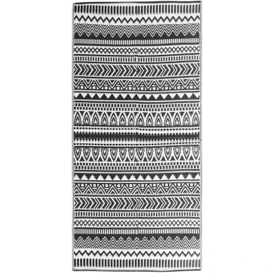 Image of vidaXL Outdoor Rug ARAKIL Black 80x150 cm PP
