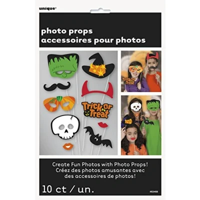 Image of Unique Party 63468 Trick or Treat Halloween Photo Booth Props, Pack of 10