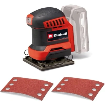 Image of Einhell Power x Change Cordless Random Orbital Sander 18V Finishing with 2 P120 Sanding Plads TE OS 18/133 Li Oscillating Palm for Wood (Battery Not Included)