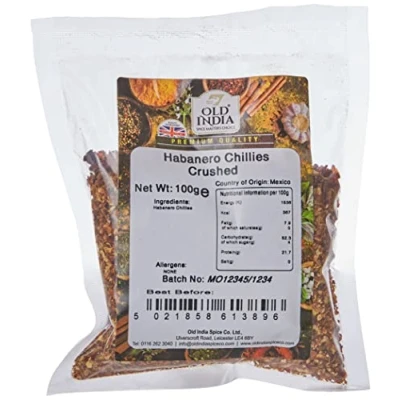 Image of Old India Habanero Chillies Crushed 100g