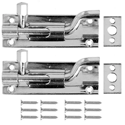 Image of 2X Offset Slide Bolts 1&quot; (75mm) Small Bathroom Toilet Door Lock Latch Catch OfficeWC