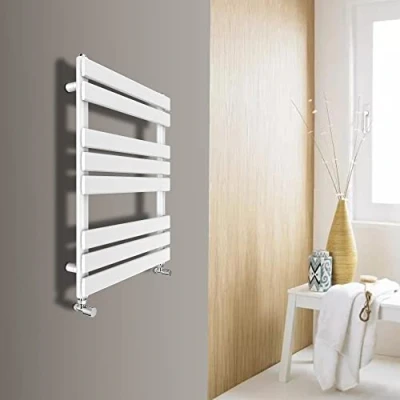 Image of Warmehaus Flat Panel Heated Towel Rail Radiator Ladder Rad 800 x 600mm Bathroom Central Heating White
