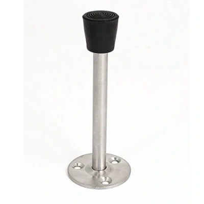 Image of sourcing map Floor Mounted Door Stop Stopper Bumper Silver Tone 120mm Long
