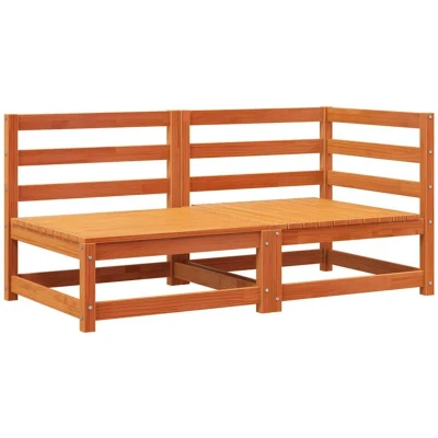 Image of vidaXL Garden Sofa 2 Seater Wax Brown Solid Wood Pine