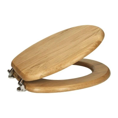 Image of Ceramica Round Wooden Toilet Seat Bottom Fix (Oak Effect)