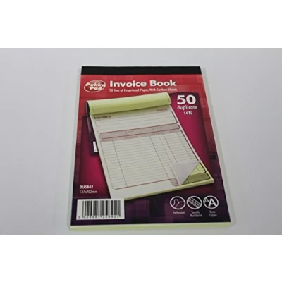 Image of 1 x &#039;DU5842&#039; PUKKA PAD DUPLICATE 50 SET INVOICE BOOK WITH CARBON SHEET (137 203mm). (1)