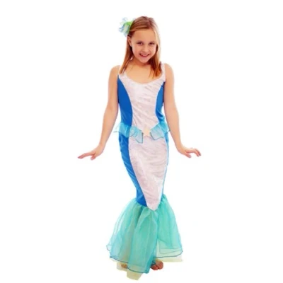 Image of CHILDRENS MERMAID FANCY DRESS COSTUME SIZE MEDIUM AGES 7 9