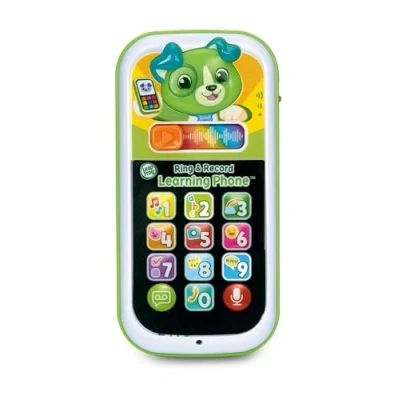 Image of LeapFrog Scout&#039;s Ring &amp; Record Learning Phone, Interactive Toy with Numbers, Alphabet, French and Mandarin Words, Musical Baby for Ages 6, 12, 18 Months +, English Version