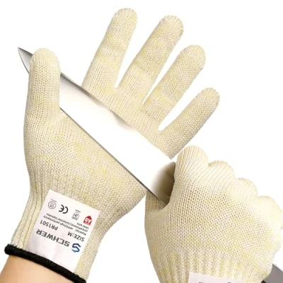 Image of Schwer SlicePro ANSI A9 Cut Resistant Gloves PR1501, Food Grade Reliable Cutting Gloves, Mandoline for Kitchen Meat Cutting, Oyster Shucking, Fish Fillet Processing, Wood Working (1 Pair, L)
