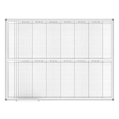 Image of MAUL MAULstandard Annual Planner Magnetic Whiteboard + Writeable with Print 2 x 6 Months and Days, 90 120 cm