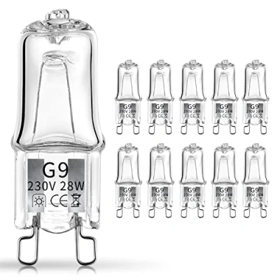 Image of NOTSEK 10 Pack Wax Burner Bulbs/Plug in Melt Burners Bulbs/ G9 Halogen Bulbs for 230V 28W 2700K 3500K Warm White Light Dimmable Lamps Oven