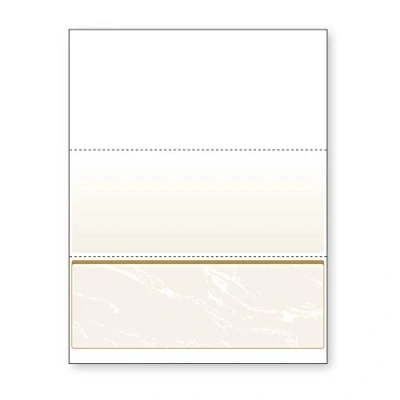 Image of DocuGard Gold Marble Bottom Check, 8.5 x 11 Inches, 24 lb, 500 Sheets, 1 Check Per Sheet (04521)