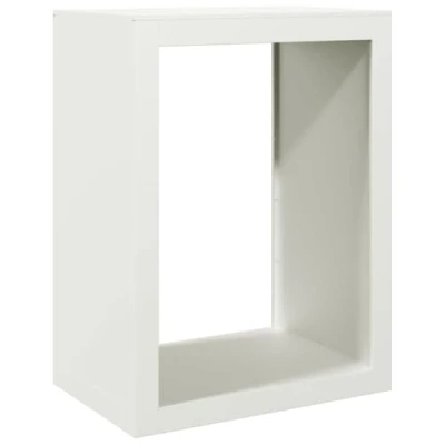 Image of vidaXL Firewood Rack Log Store Holder White Steel Fireplace Stand 60x40x80 cm Sturdy and Weather Resistant