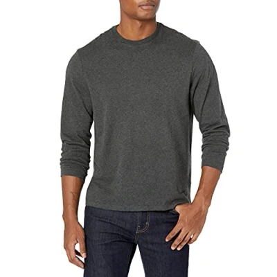 Image of Amazon Essentials Men&#039;s Regular Fit Long Sleeve T Shirt, Charcoal Heather, S